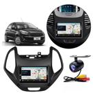 Central Multimídia Carplay Android Ford KA Moldura + Câmera Preto