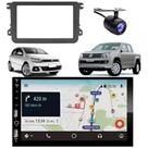 Central Multimídia Carplay Android Gol G7 Moldura + Câmera Preto