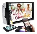 Central Multimídia Universal Mp5 Câmera Bt Espelha Dvd 2 Din