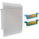 Centrinho Steck Pvc Embutir Branco Para 5 Disjuntores Com Barramento Centrinho Steck Pvc Embutir Branco Para 5 Disjuntores Com Barramento