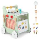 Centro de atividades Baby Walker BABY JOY 6 em 1 verde de madeira