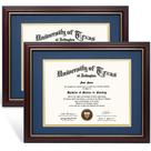 Centro de formatura Diploma Frame 21 x 29,7 cm com tapete azul marinho sobre ouro