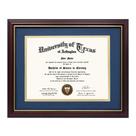 Centro de formatura Diploma Frame 21 x 29,7 cm com tapete azul marinho sobre ouro Centro de formatura Diploma Frame 21 x 29,7 cm com tapete azul marinho sobre ouro