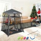 Centro de juegos para gatos QUICK-UP de 3 niveles con túnel y corral