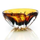 Centro De Mesa Cristal Murano Âmbar E Lilás São Marcos 28cm