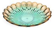 Centro De Mesa Cristal Saladeira Esfera Bicolor Decorativo
