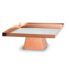 Centro de Mesa de Metal Espelhada Decorativa C/ Base 12x30cm Centro de Mesa de Metal Espelhada Decorativa C/ Base 12x30cm