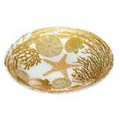 Centro de Mesa de Vidro Aquarium Perola com Ouro 40cm