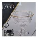 Centro de mesa decorativo com pe de chumbo e fio de ouro brandon 26cm x 26cm x 25,5cm - lyor