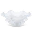 Centro de Mesa Decorativo Curvas em Vidro Branco Fosco 30cm OD0225 BTC