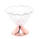 Centro De Mesa Decorativo De Vidro Com Pé Apoio De Aço Inox Rosé Gold Para Mesa Bancada Cozinha Guardar Doces Balas Chicletes Aperitivos