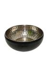 Centro de Mesa Decorativo Preto Inox Martelado Vaso Cachepô -18cm