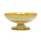 Centro de Mesa em Cristal Branco com Detalhes em Dourado - 15x31x31cm - Centro de Mesa de Design Único para Decoração