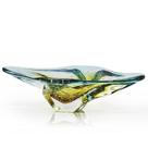 Centro De Mesa Em Cristal Murano Verde E Âmbar - São Marcos Centro De Mesa Em Cristal Murano Verde E Âmbar - São Marcos