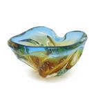 Centro De Mesa Em Murano Degradê Azul C/ Âmbar - São Marcos Centro De Mesa Em Murano Degradê Azul C/ Âmbar - São Marcos