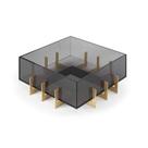 Centro de Mesa Float Black Quadrado em Acrílico com Mármore Nero Marquina