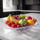 Centro De Mesa Flor Cristal Transparente Saladeira 28cm Centro De Mesa Flor Cristal Transparente Saladeira 28cm