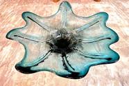 Centro De Mesa Fruteira Murano Italiano Azul Finos Lapidados