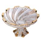 Centro De Mesa Gold Cristal Com Pé Luxo Decorativo 33cm