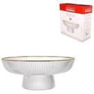 Centro de mesa Graffiato 30 cm em vidro com borda dourada com pé - Etilux Centro de mesa Graffiato 30 cm em vidro com borda dourada com pé - Etilux