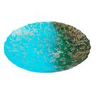Centro De Mesa Moon Decor Em Vidro Ouro Com Indigo E Aqua 60Cm - Vylux