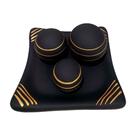 Centro de Mesa Prato 3 Esferas em Cerâmica Fosca Decor - Black Gold Centro de Mesa Prato 3 Esferas em Cerâmica Fosca Decor - Black Gold