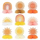 Centros de festa G1ngtar Boho Sun Honeycomb 9 unidades Centros de festa G1ngtar Boho Sun Honeycomb 9 unidades