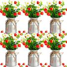 Centros de mesa artificiais Strawberry Daisy Mimorou x6 com vaso