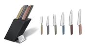 Cepo de madeira com 5 facas e garfo linha Swiss Modern Victorinox 6.7186.66