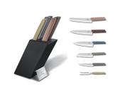 Cepo de madeira com 5 facas e garfo linha Swiss Modern Victorinox 7pçs