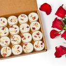 Cera de soja perfumada Tea Lights Ashlux Rose, pacote com 16 unidades, 4 horas de queima