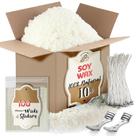 Cera de vela Etienne Alair Natural Soy 4,54 kg com mechas e adesivos Cera de vela Etienne Alair Natural Soy 4,54 kg com mechas e adesivos