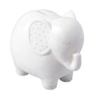Ceramic Elephant Bank Pearhead, com gênero neutro, bebê branco