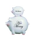 Ceramic Piggy Bank Young's Inc. Seu dinheiro/Seu dinheiro 7x4x8cm Ceramic Piggy Bank Young's Inc. Seu dinheiro/Seu dinheiro 7x4x8cm