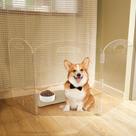 Cerca dobrável de acrílico transparente de 3 painéis para cães HIXICOPA