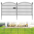 Cerca para jardim Bilibompa 10 painéis com portão 60 cm x 6 m, resistente à ferrugem Cerca para jardim Bilibompa 10 painéis com portão 60 cm x 6 m, resistente à ferrugem