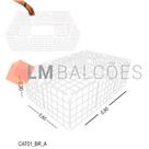 Cercadinho Aramado Branco com Teto Para Pet - 0,90 x 0,30 x 0,60m