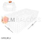 Cercadinho Aramado Branco com Teto Para Pet - 1,20 X 0,30 X 0,60m