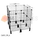 Cercadinho Aramado Preto Para Pet com Fundo - 0,60 x 0,70 x 0,60m