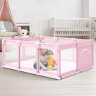 Cercadinho Hiaksedt Baby 187 x 127 cm, interior e exterior, rosa