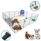 Cercadinho Modular Móvel 14 Telas Pet 30x30cm Gaiola Cão Pequeno Coelho Gato Tela Aramada Segura