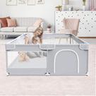 Cercadinho para bebês Fshibila Baby Playard com malha macia 127x127x69cm cinza