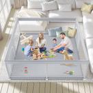 Cercadinho para Bebês Fshibila Extra Large 79x79cm - Cinza com Cerca de Malha