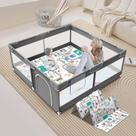 Cercadinho para bebês Jaobeem com tapete 127x127 cm interno e externo