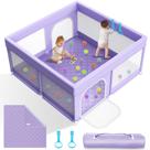 Cercadinho para bebês Playard Abdtech 163x163cm com tapete roxo