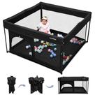 Cercadinho para bebês Playard ANGELBLISS, dobrável de 127 x 127 cm, preto