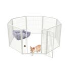 Cercadinho para cães de interior FXW Homeplus 8 painéis para cachorros brancos