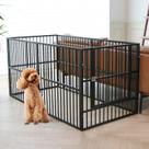 Cercadinho para cães RypetMia 80 cm de altura, pesado, com porta preta