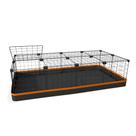 Cercado 60x120x30 Cm Preto com Teto Bandeja Higiênica Nylon Laranja