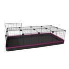 Cercado 60x120x30 Cm Preto com Teto Bandeja Higiênica Nylon Rosa
